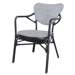 Cafe spisebordsstol med armln til inde og udendrs - Sort/gr