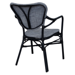 Cafe spisebordsstol med armln til inde og udendrs - Sort/gr
