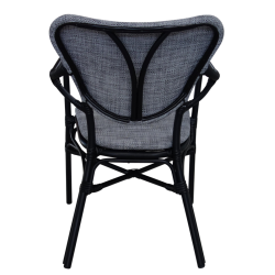 Cafe spisebordsstol med armln til inde og udendrs - Sort/gr