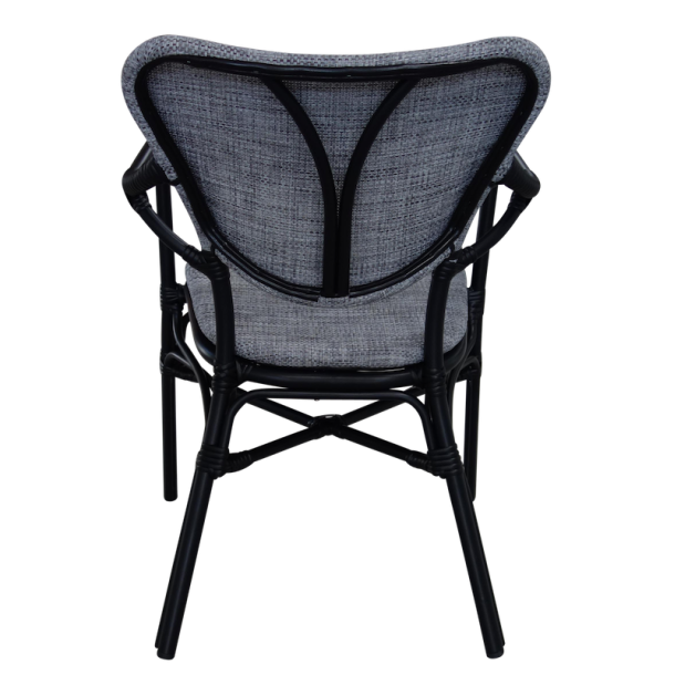 Cafe spisebordsstol med armln til inde og udendrs - Sort/gr