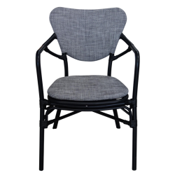 Cafe spisebordsstol med armln til inde og udendrs - Sort/gr