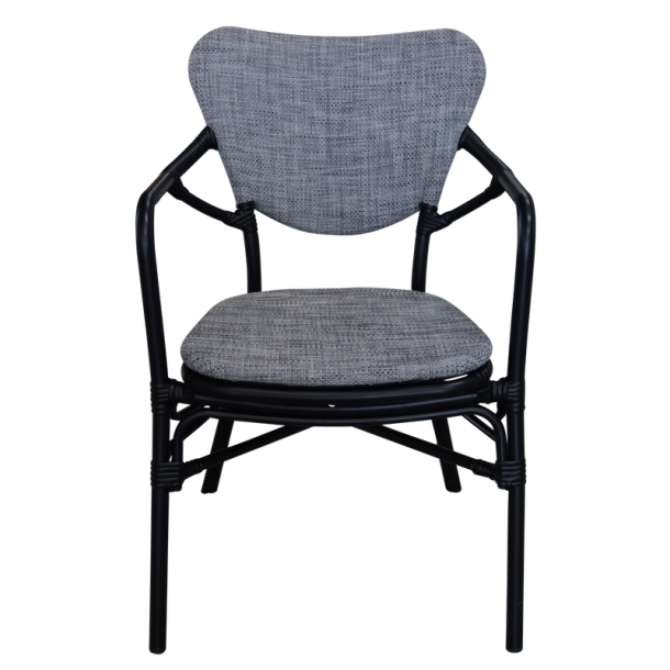 Cafe spisebordsstol med armln til inde og udendrs - Sort/gr