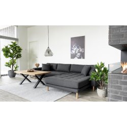 Riviera lounge sofa mrkegr, hjrevendt Lngde p 290 cm