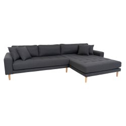 Riviera lounge sofa mrkegr, hjrevendt Lngde p 290 cm