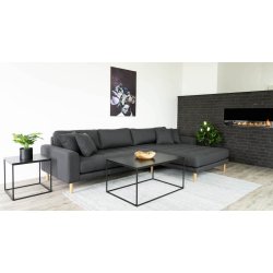 Riviera lounge sofa mrkegr, hjrevendt Lngde p 290 cm