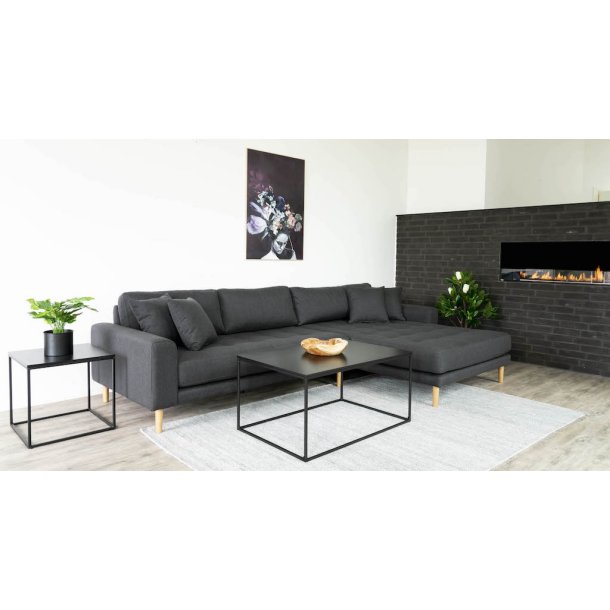 Riviera lounge sofa mrkegr, hjrevendt Lngde p 290 cm