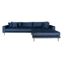 Riviera lounge sofa mrkebl velour, hjrevendt Lngde p 290 cm