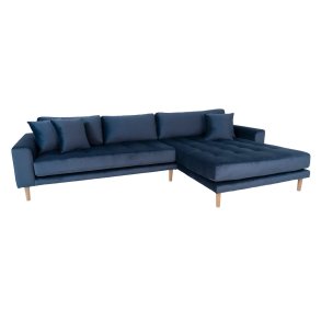 Riviera lounge sofa mrkebl velour, hjrevendt Lngde p 290 cm