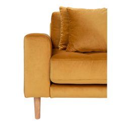 Riviera lounge sofa sennepsgul velour, hjrevendt Lngde p 290 cm