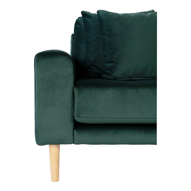 Riviera lounge sofa mrkegrn velour, hjrevendt Lngde p 290 cm
