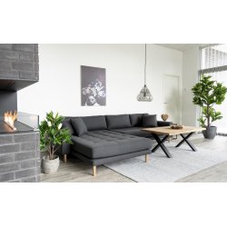 Riviera lounge sofa mrkegr, venstrevendt lngde p 290 cm