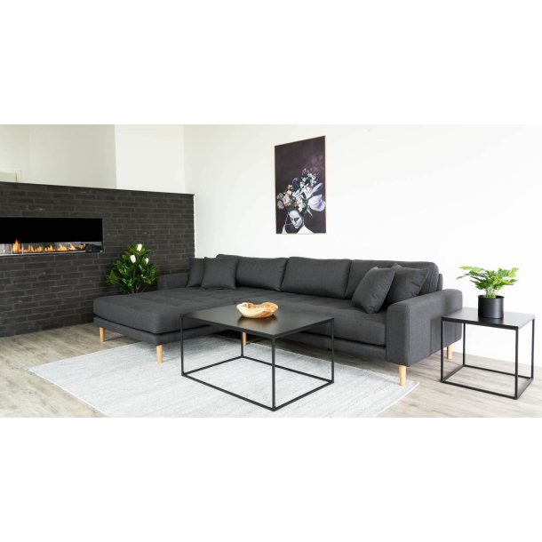 Riviera lounge sofa mrkegr, venstrevendt lngde p 290 cm