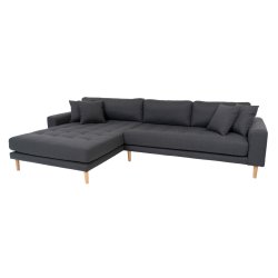 Riviera lounge sofa mrkegr, venstrevendt lngde p 290 cm