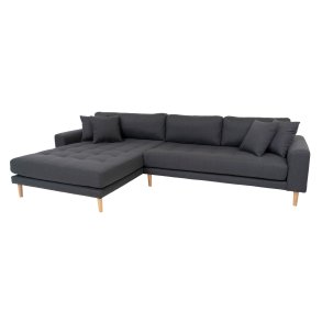 Riviera lounge sofa mrkegr, venstrevendt lngde p 290 cm