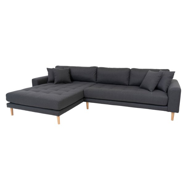 Riviera lounge sofa mrkegr, venstrevendt lngde p 290 cm
