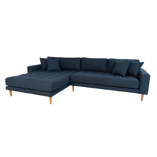 Riviera lounge sofa sennepsgul velour, venstrevendt Lngde p 290 cm