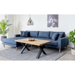 Riviera lounge sofa sennepsgul velour, venstrevendt Lngde p 290 cm