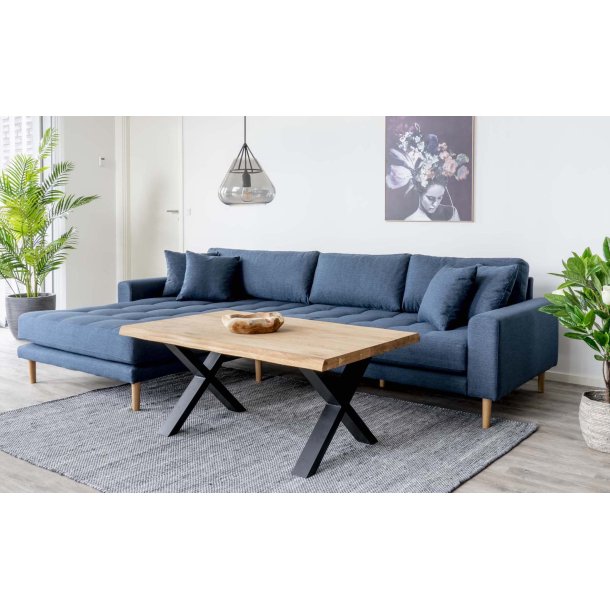 Riviera lounge sofa sennepsgul velour, venstrevendt Lngde p 290 cm