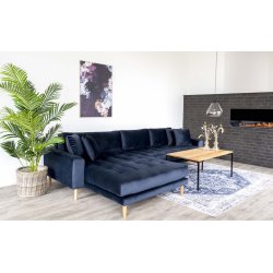 Riviera lounge sofa mrkebl velour, venstrevendt Lngde p 290 cm
