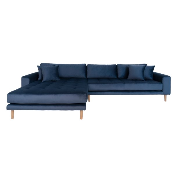 Riviera lounge sofa mrkebl velour, venstrevendt Lngde p 290 cm