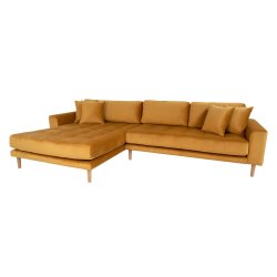 Riviera lounge sofa mrkegrn velour, venstrevendt Lngde p 290 cm
