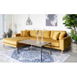 Riviera lounge sofa mrkegrn velour, venstrevendt Lngde p 290 cm
