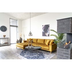 Riviera lounge sofa mrkegrn velour, venstrevendt Lngde p 290 cm