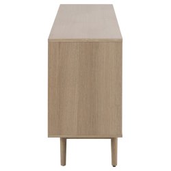 Nrum 160 cm sknk i hvidpigmenteret egetr finer med 2 skabe og 3 skuffer.