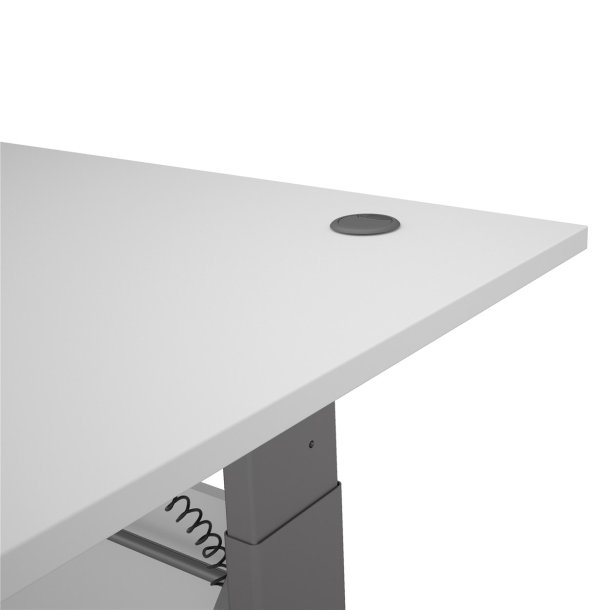 Futura hvesnkebord, 180 x 90 cm med buetbord plade, fronplade og gennemfring til kabler