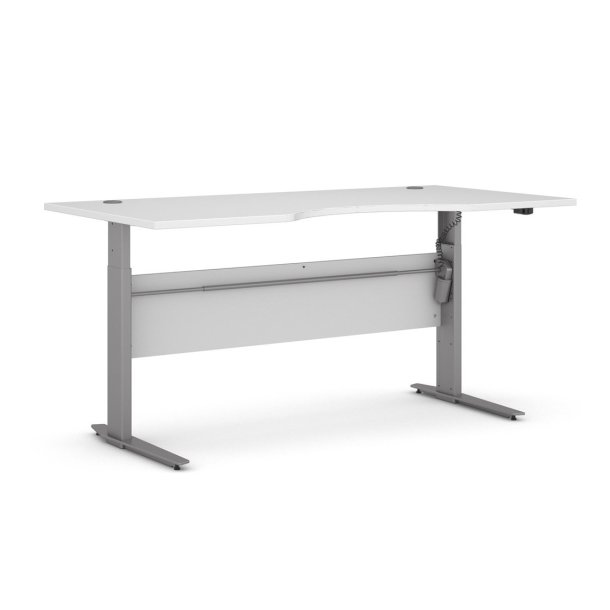 Futura hvesnkebord, 180 x 90 cm med buetbord plade, fronplade og gennemfring til kabler