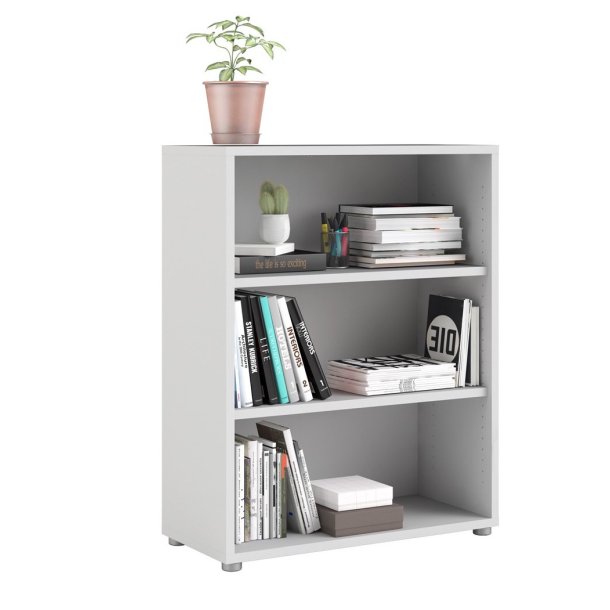 Futura hvid bogreol med 2 hylder 89,2  x 113,4 cm 