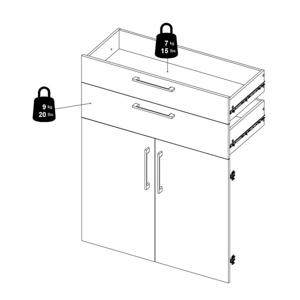Futura hvid skuffe/lge pakke, passer til alle Futura bogreoler