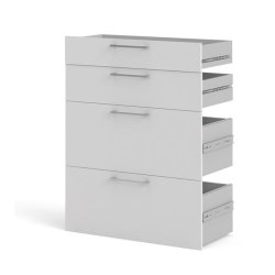 Futura hvid skuffepakkel med 4 skuffer, passer til alle Futura bogreoler