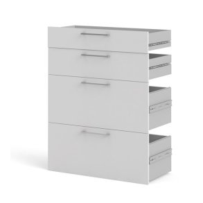 Futura hvid skuffepakkel med 4 skuffer, passer til alle Futura bogreoler