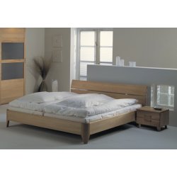 Toronto sengebord i massiv bg med 2 skuffer