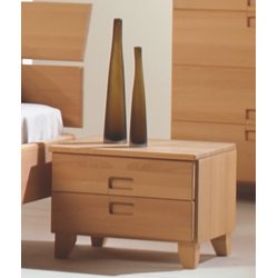 Toronto sengebord i massiv bg med 2 skuffer