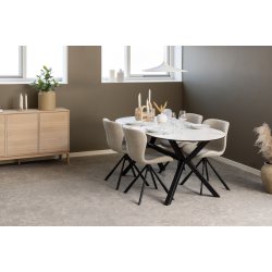 Tisvilde sknk 135 cm i hvidpigmenteret olieret egefiner og push open funktion