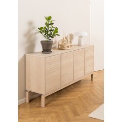 Tisvilde sknk 180 cm i hvidpigmenteret olieret egefiner og push open funktion