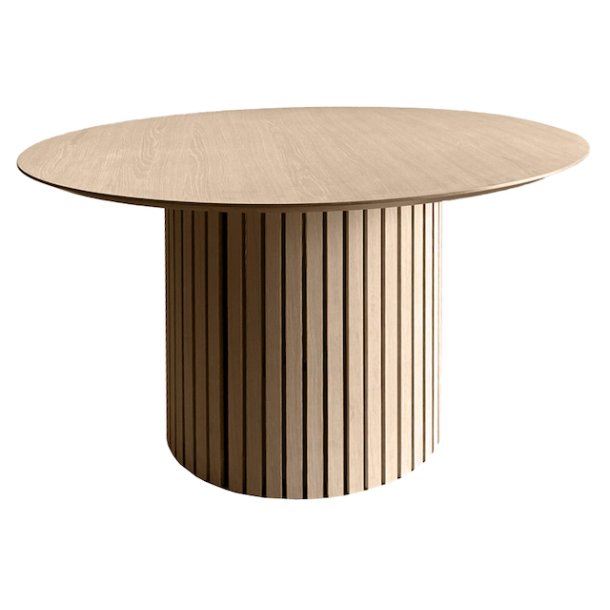 Tisvilde rundt spisebord diameter 120 cm i hvidpigmentere olieret ege finer med sjlestel