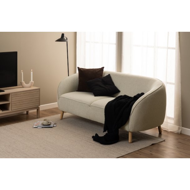 Tisvilde TV bord i hvidpigmenteret olieret egefiner 160 cm med 3 skaber