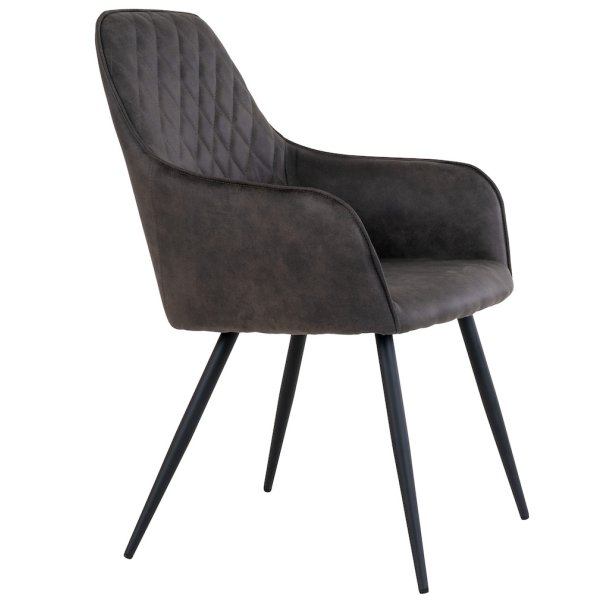 San Francisco spisebordsstol med armln, i gr microfiber