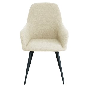 San Francisco spisebordsstol med armln i hvid Boucl