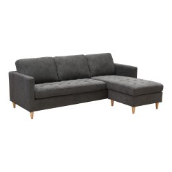 Milano Lounge sofa l mrkegrt stof 