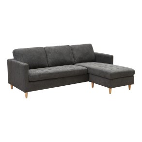 Milano Lounge sofa l mrkegrt stof 