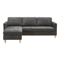 Milano Lounge sofa l mrkegrt stof 
