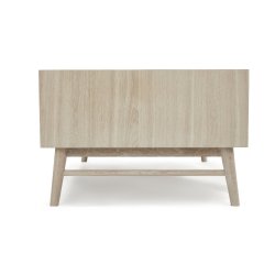 Egeskov sofabord i hvidolieret ege finr 120 x 75 cm, 2 skuffer med soft close