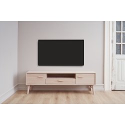 Egeskov TV bord i hvidolieret ege finr 160 x 42 cm med opbevaring og soft close