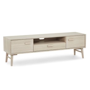 Egeskov TV bord i hvidolieret ege finr 160 x 42 cm med opbevaring og soft close