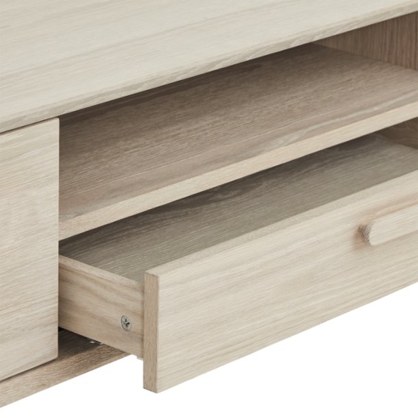 Egeskov TV bord i hvidolieret ege finr 160 x 42 cm med opbevaring og soft close