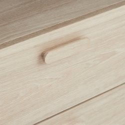 Egeskov bogreol i hvidolieret ege finr 187 x 60 cm med soft close skuffer